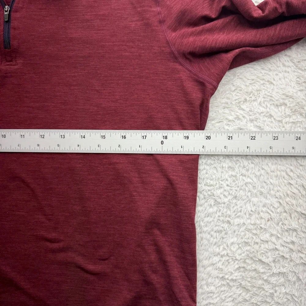 Marine Layer Sport Mens Burgundy Red Heathered Quarter Zip Pullover Small